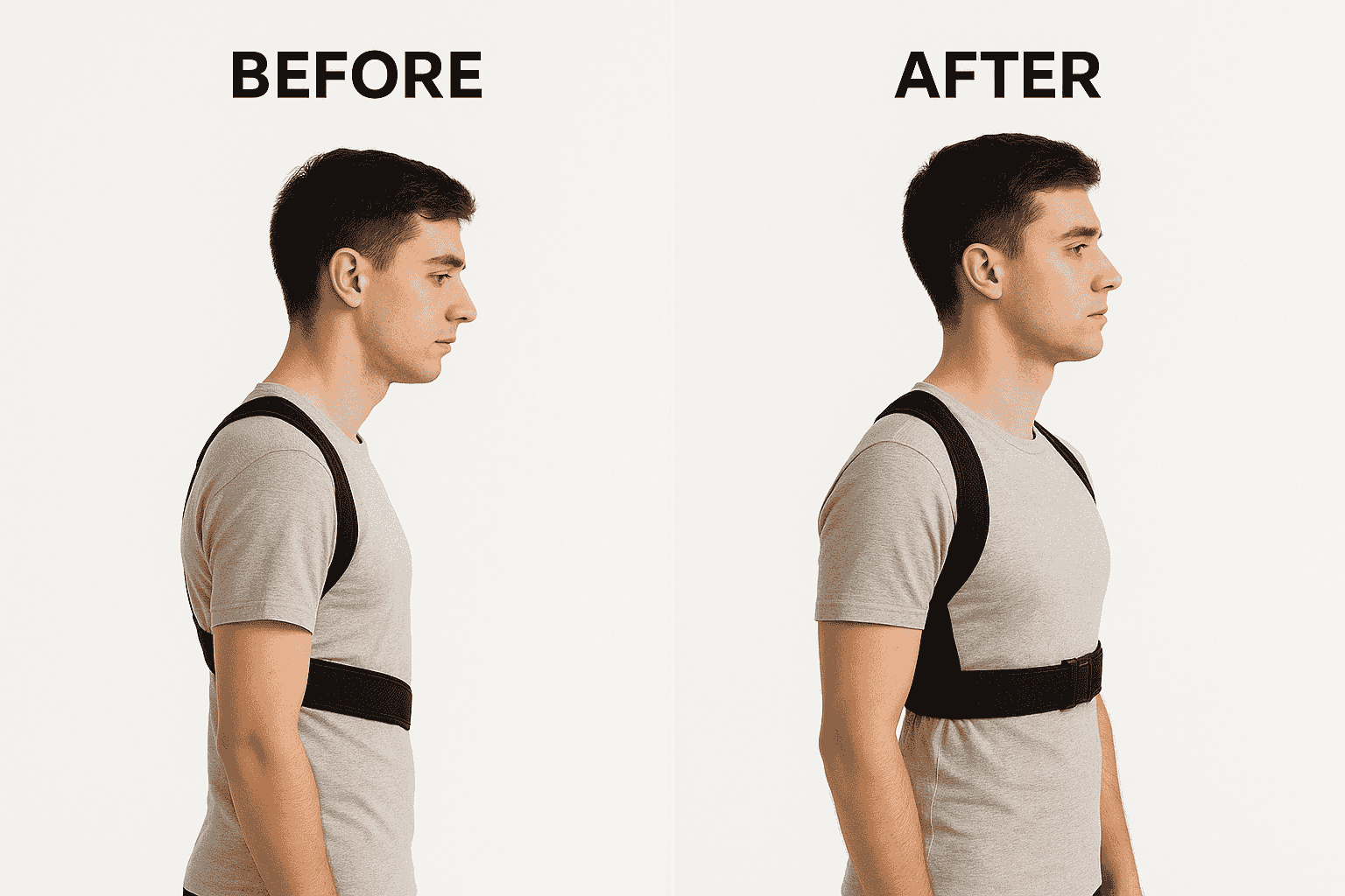 Posture Corrector Belt for Men & Women | Adjustable Back Support Brace for Pain Relief, Spine Alignment & Long Sitting Comfort | Lightweight, Breathable & Invisible Under Clothes