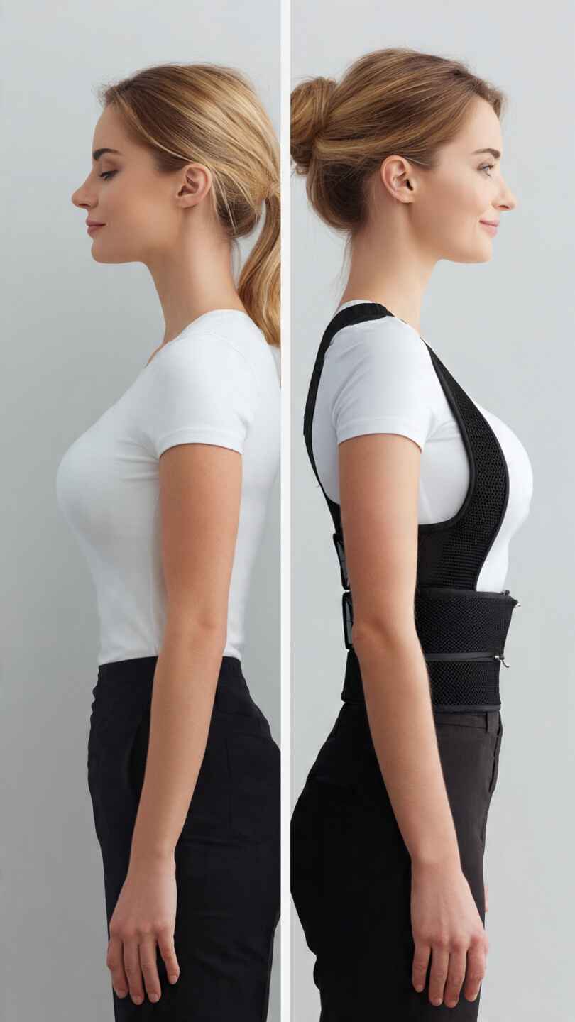 Posture Corrector Belt for Men & Women | Adjustable Back Support Brace for Pain Relief, Spine Alignment & Long Sitting Comfort | Lightweight, Breathable & Invisible Under Clothes